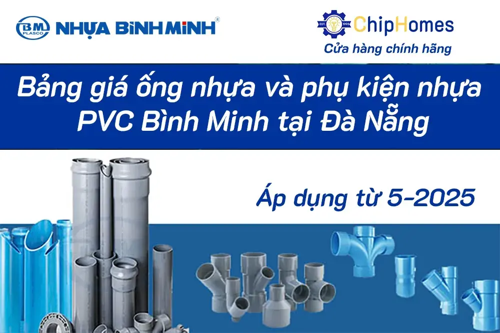 Bảng giá ống nhựa và phụ kiện nhựa  PVC Bình Minh tại Đà Nẵng - tháng 5 - 2025