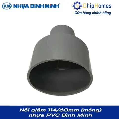 Nối giảm 114/60 nhựa PVC Bình Minh - Loại mỏng, DN 114x60mm, PN 6 bar