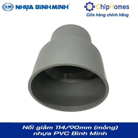 Nối giảm 114/90 nhựa PVC Bình Minh - Loại mỏng, DN 114x90mm, PN 6 bar
