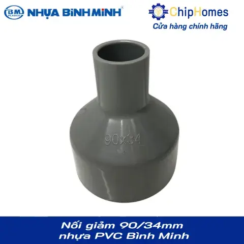 Nối giảm 90/34 nhựa PVC Bình Minh - Loại Dày, DN 90x34mm, PN 9 bar