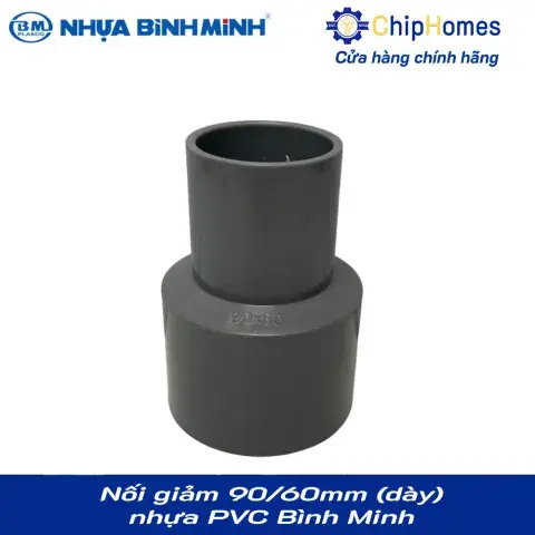 Nối giảm 90/60 nhựa PVC Bình Minh - Loại Dày, DN 90x60mm, PN 12 bar