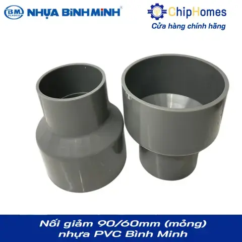 Nối giảm 90/60 nhựa PVC Bình Minh - Loại Mỏng, DN 90x60mm, PN 6 bar