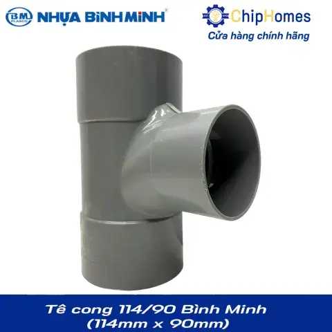 Tê cong 114/90 nhựa PVC Bình Minh - 114 x 90 mm, PN 6 bar