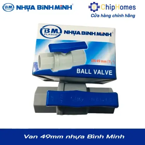 Van 49 nhựa PVC Bình Minh - DN 49mm, PN 12 bar