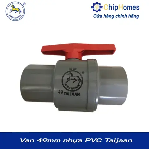 Van 49 nhựa PVC Taijaan - DN 49mm, tay đỏ