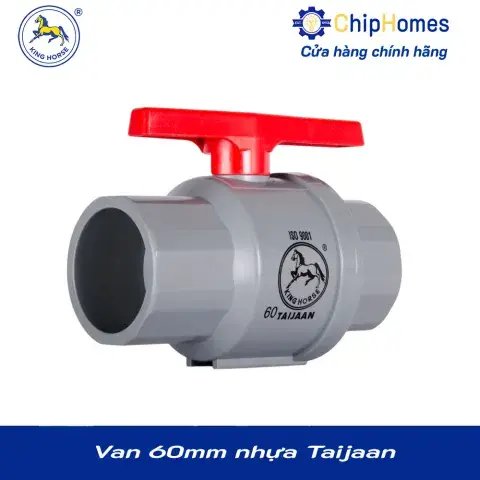 Van 60 nhựa PVC Taijaan - DN 60mm, tay đỏ