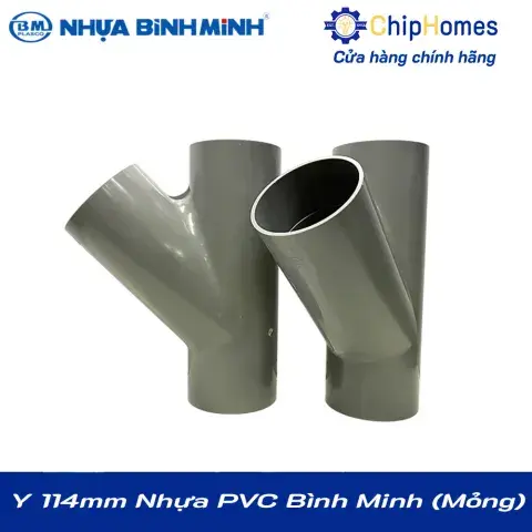 Y 114 nhựa PVC Bình Minh - Loại Mỏng, DN 114mm, PN 3 bar