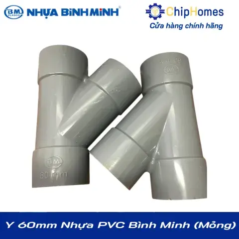 Y 60 nhựa PVC Bình Minh - Loại Mỏng, DN 60mm, PN 4 bar