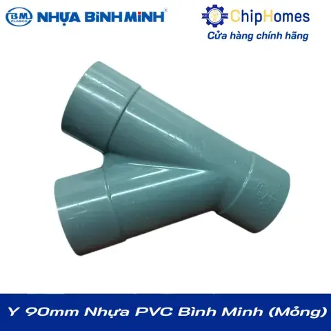 Y 90 nhựa PVC Bình Minh - Loại Mỏng, DN 90mm, PN 4 bar