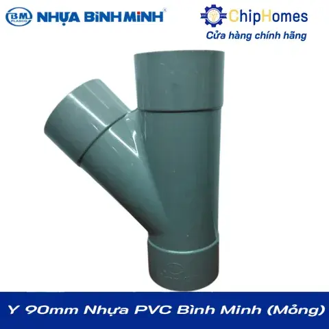 Y 90 nhựa PVC Bình Minh - Loại Mỏng, DN 90mm, PN 4 bar