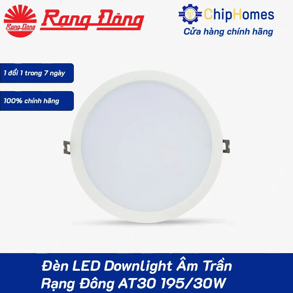 Đèn LED Downlight Âm Trần Rạng Đông AT30 195/30W