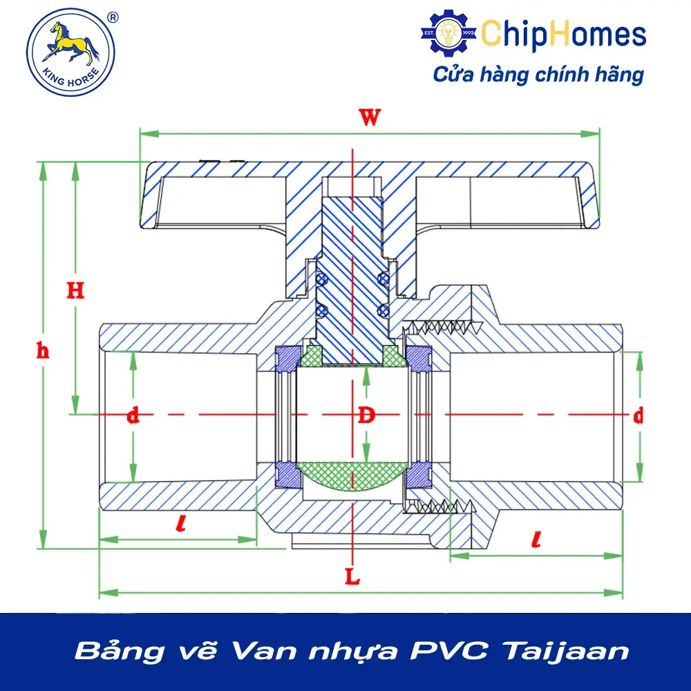 Bảng vẽ Van nhựa PVC Taijaan - tay đỏ