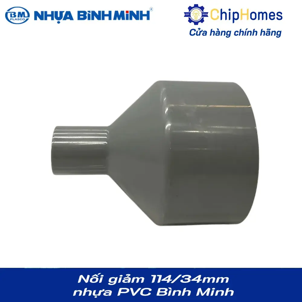 Nối giảm 114/34 nhựa PVC Bình Minh - Loại mỏng, DN 114x34mm, PN 6 bar