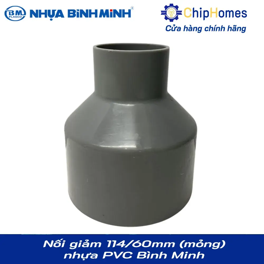Nối giảm 114/60 nhựa PVC Bình Minh - Loại mỏng, DN 114x60mm, PN 6 bar