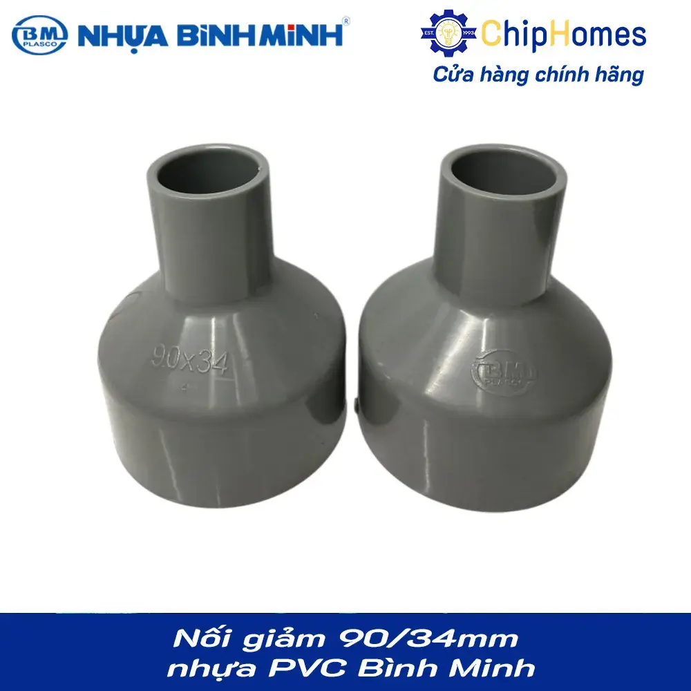 Nối giảm 90/34 nhựa PVC Bình Minh - Loại Dày, DN 90x34mm, PN 9 bar