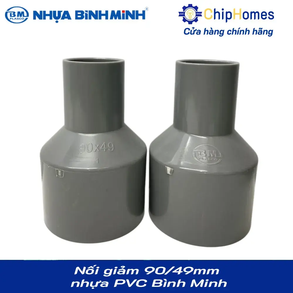 Nối giảm 90/49 nhựa PVC Bình Minh - Loại Dày, DN 90x49mm, PN 12 bar