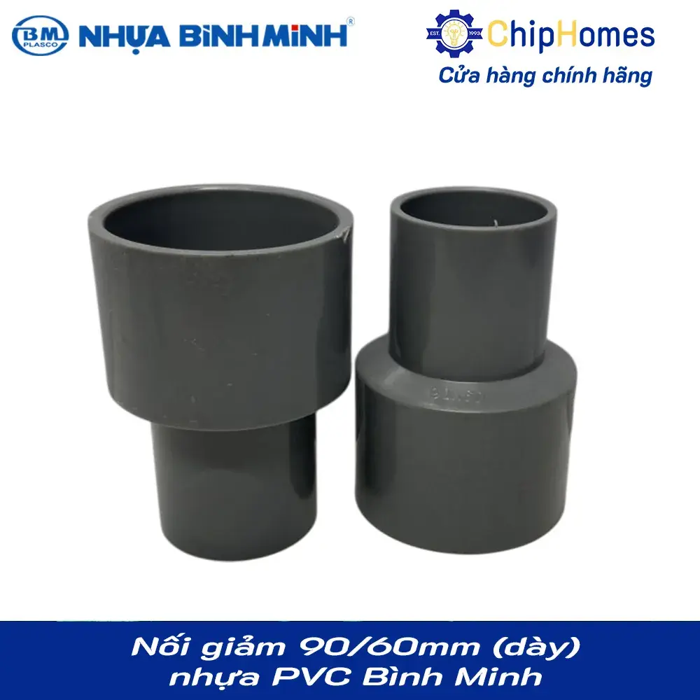 Nối giảm 90/60 nhựa PVC Bình Minh - Loại Dày, DN 90x60mm, PN 12 bar