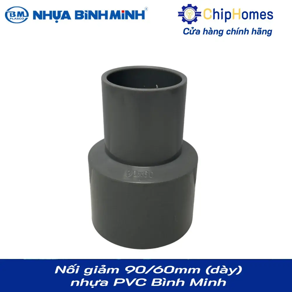 Nối giảm 90/60 nhựa PVC Bình Minh - Loại Dày, DN 90x60mm, PN 12 bar