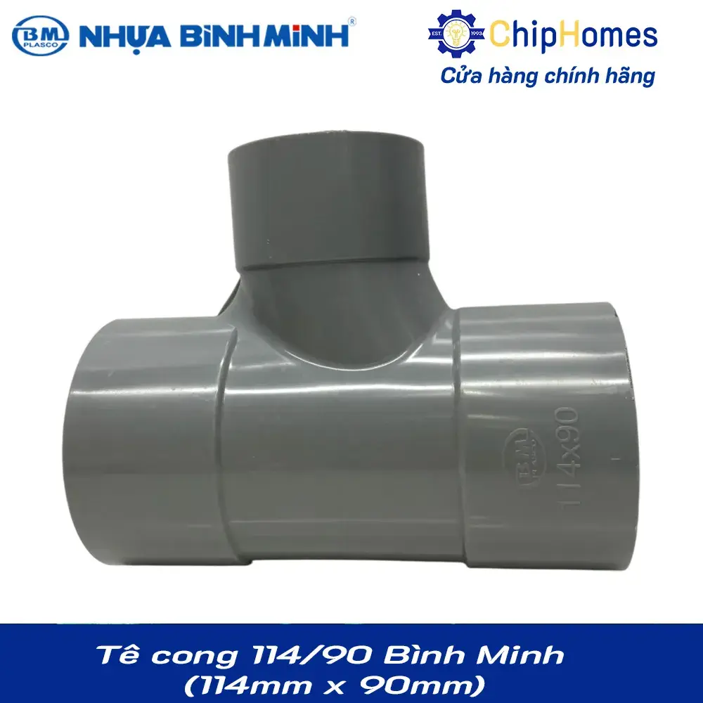 Tê cong 114/90 nhựa PVC Bình Minh - 114 x 90 mm, PN 6 bar