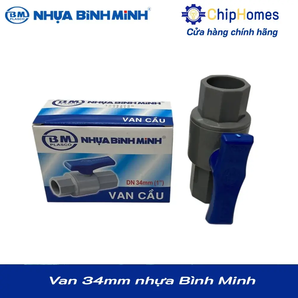 Van 34 nhựa PVC Bình Minh - DN 34mm, PN 12 bar