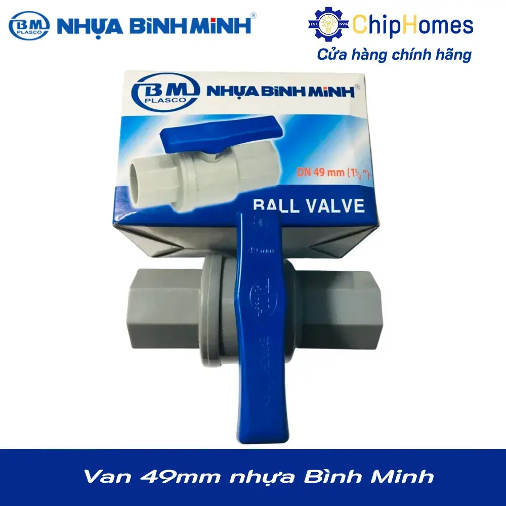 Van 49 nhựa PVC Bình Minh - DN 49mm, PN 12 bar