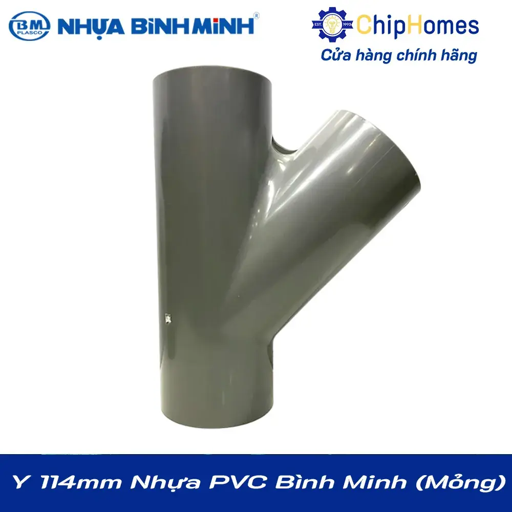 Y 114 nhựa PVC Bình Minh - Loại Mỏng, DN 114mm, PN 3 bar