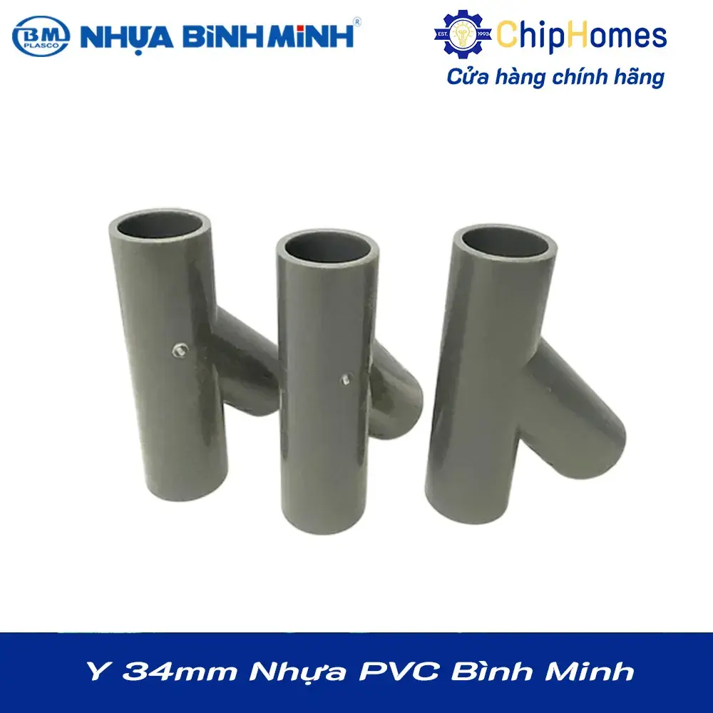 Y 34 nhựa PVC Bình Minh - Loại Dày, DN 34mm, PN 12 bar
