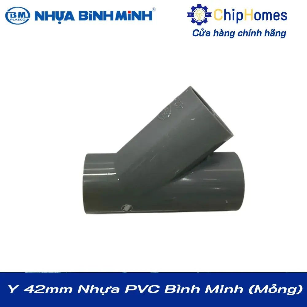 Y 42 nhựa PVC Bình Minh - Loại Mỏng, DN 42mm, PN 12 bar