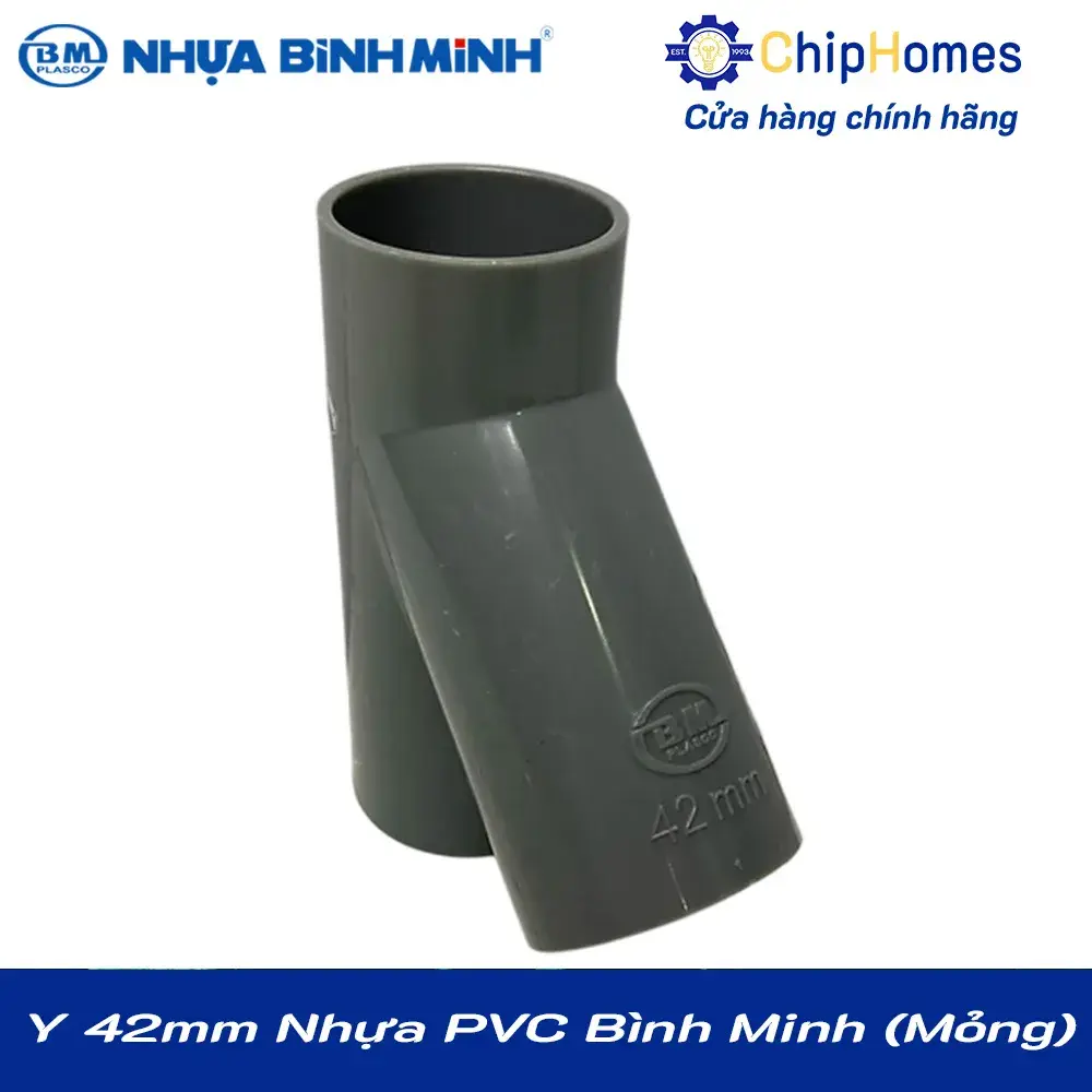 Y 42 nhựa PVC Bình Minh - Loại Mỏng, DN 42mm, PN 12 bar