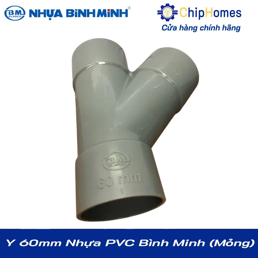 Y 60 nhựa PVC Bình Minh - Loại Mỏng, DN 60mm, PN 4 bar