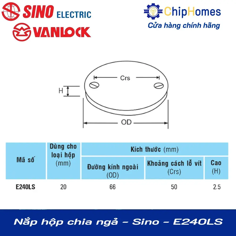 Nắp hộp chia ngả - Sino - E240LS