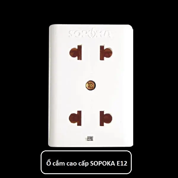 Ổ cắm 2 lỗ không che Sopoka E12, công suất 2200W (10A)