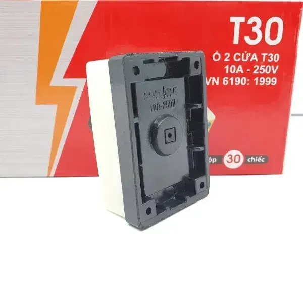 Ổ Cắm Điện 2 Lỗ lắp nổi Gắn Táp Lô T30 SOPOKA