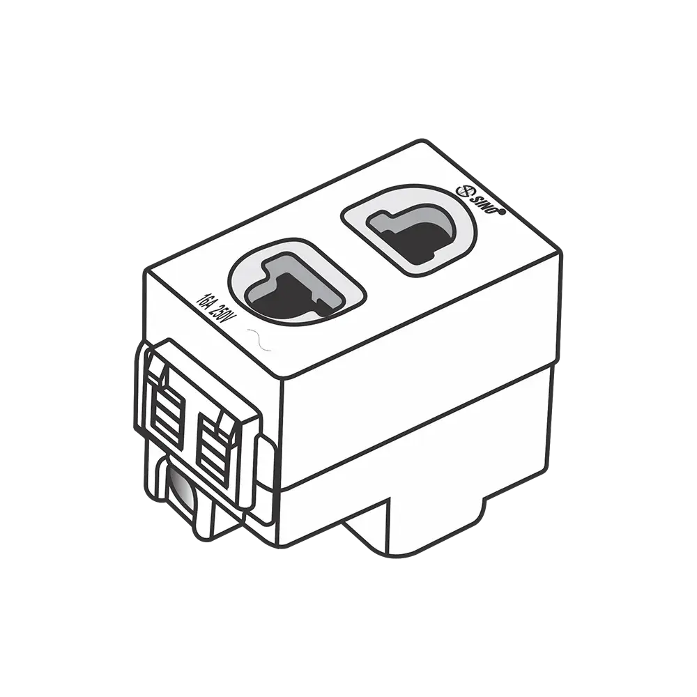 Ổ Cắm Đơn 2 Chấu Sino Vanlock S18CCU