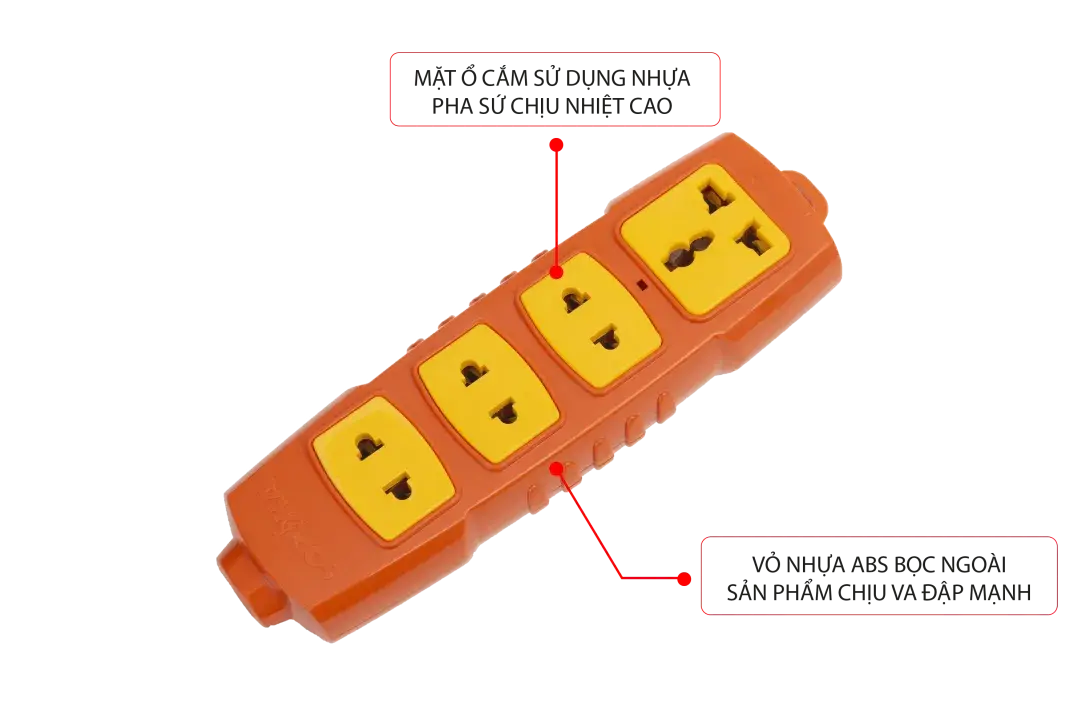 Ổ cắm siêu chịu tải Sopoka lõi sứ chống cháy 4S-6000W