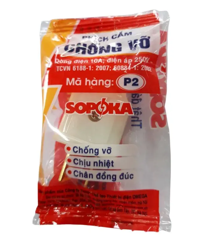 Phích cắm chân dẹp Sopoka P2 chống vỡ