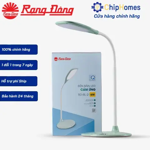 Đèn Bàn Học LED Cảm Ứng Chống Cận Rạng Đông RD-RL-21 6W - Màu xanh ngọc