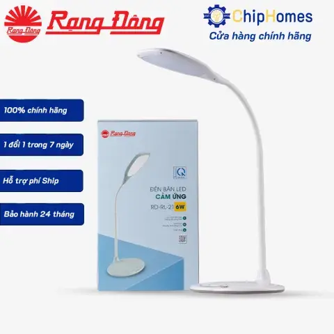 Đèn Bàn Học LED Cảm Ứng Chống Cận Rạng Đông RD-RL-21 6W - Màu trắng