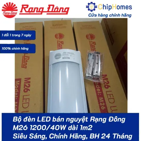 Bộ đèn LED bán nguyệt Rạng Đông - M26 1200-40W dài 1m2  - Siêu Sáng, Chính Hãng, BH 24 Tháng