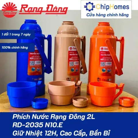 Phích Nước Rạng Đông 2L RD-2035 N10.E – Giữ Nhiệt 12H, Cao Cấp, Bền Bỉ