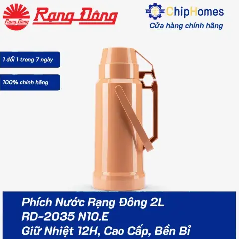 Phích Nước Rạng Đông 2L RD-2035 N10.E – Giữ Nhiệt 12H, Cao Cấp, Bền Bỉ