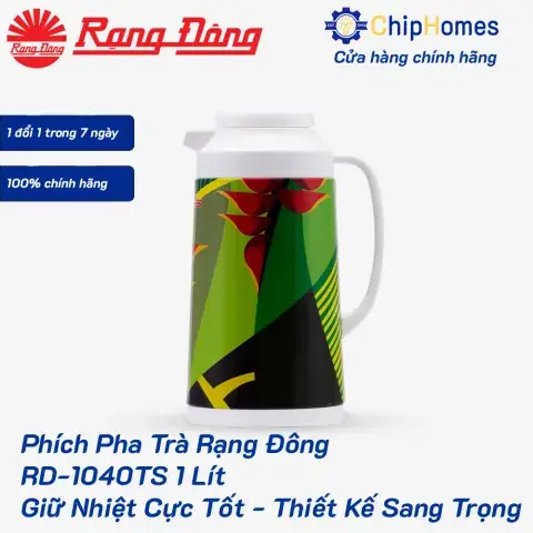 Phích Pha Trà Rạng Đông RD-1040TS 1 Lít - Giữ Nhiệt Cực Tốt, Thiết Kế Sang Trọng