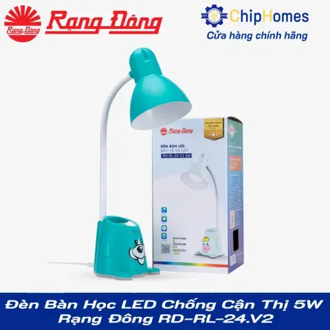Đèn Bàn Học LED Chống Cận Thị 5W Rạng Đông RD-RL-24.V2 - Màu xanh ngọc