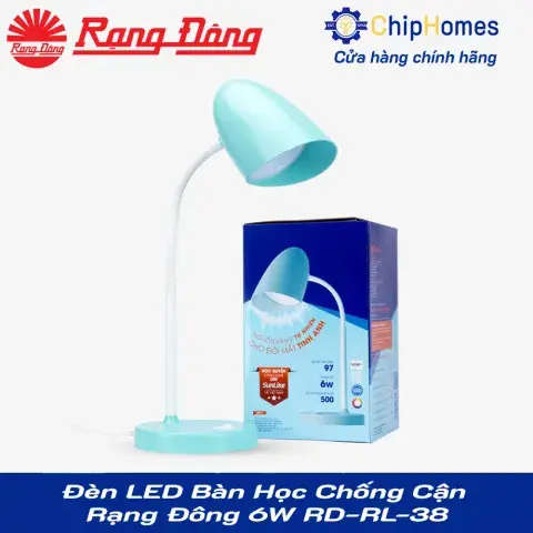Đèn LED Bàn Học Chống Cận Rạng Đông 6W RD-RL-38 - Màu xanh be