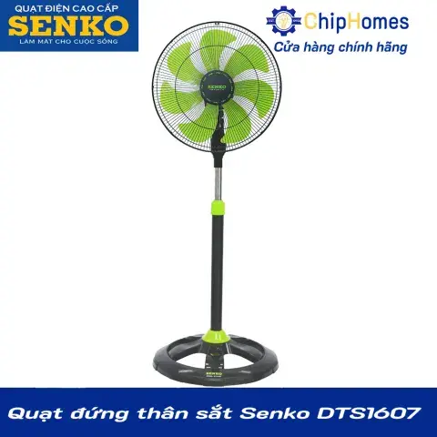 Quạt đứng thân sắt Senko DTS1607 - màu đen xanh