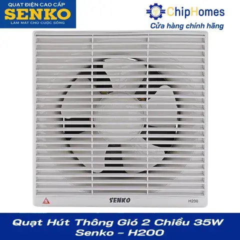 Quạt Hút Thông Gió 2 Chiều 35W Senko - H200