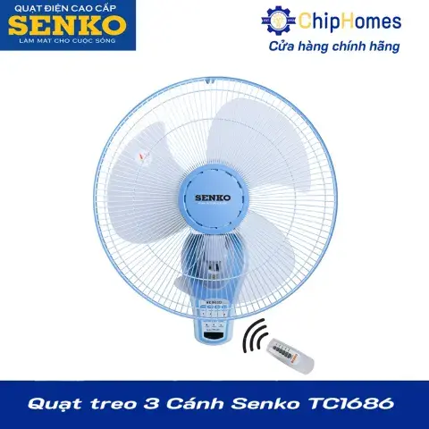 Quạt treo tường Senko TR1683 có điều khiển từ xa - Màu kem môn