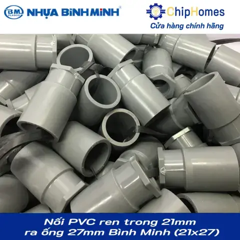 Nối PVC ren trong 21mm ra ống 27 Bình Minh