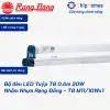 Bộ đèn LED Tuýp T8 0.6m 20W Nhôm Nhựa Rạng Đông - T8 M11-10Wx1