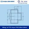 Bảng vẽ Tê nhựa PVC Bình Minh